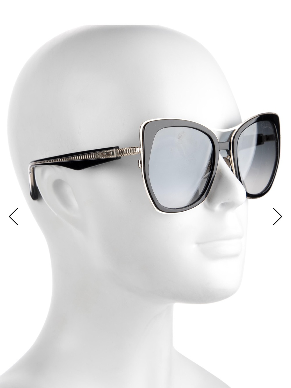 Roberto Cavalli Oversized Black Cat-Eye Sunglasses